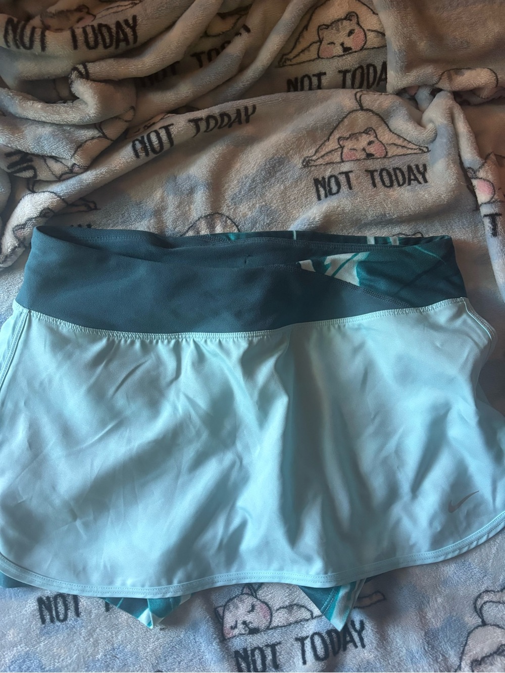 Nike Light Blue Tennis Skort with Teal Waistband